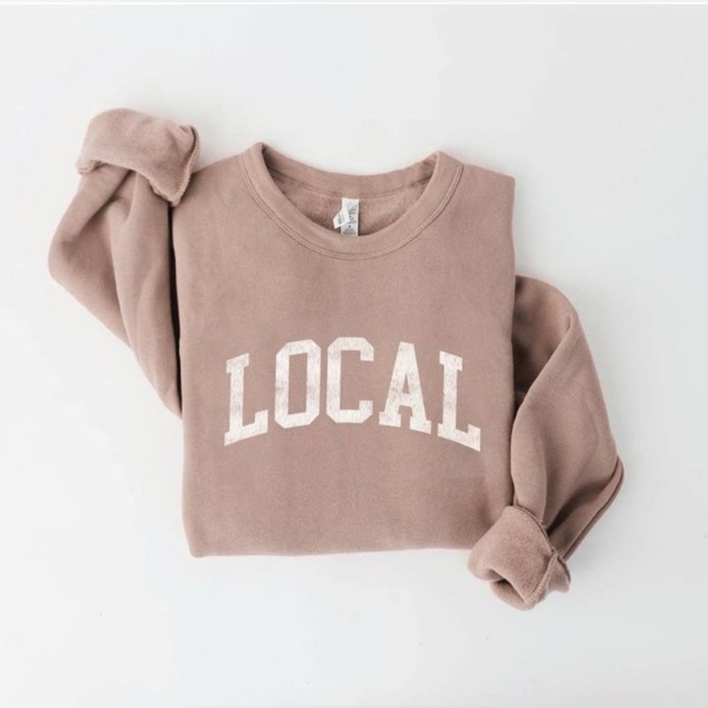 NWOT Oat Collective LOCAL Semi Cropped Super Soft Sweatshirt Sz. S Tan Sold Out
